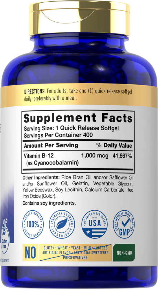 Vitamin B-12 1000mcg | 400 Softgels