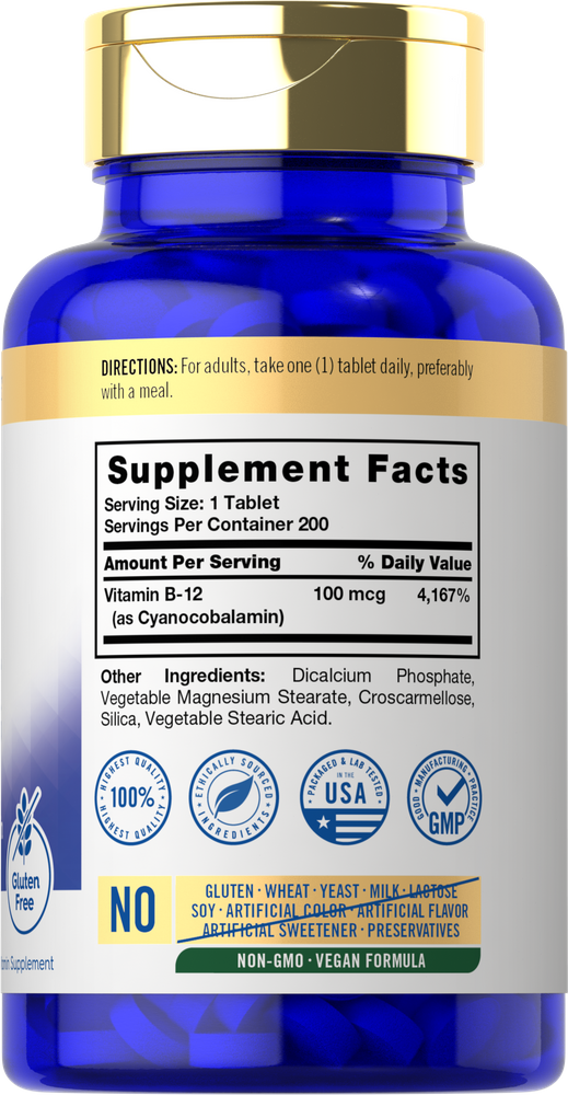 Vitamin B-12 100mcg | 200 Tablets