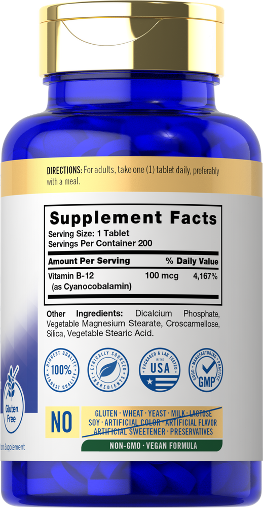 Vitamina B-12 100mcg | 200 Tabletas