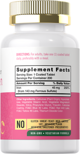 Iron Supplement for Women 45mg | 200 Tablets