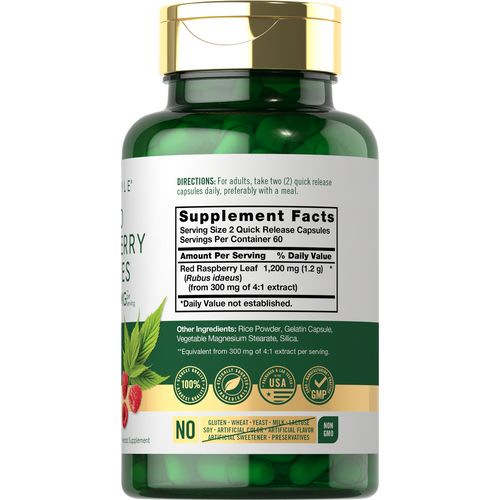 View 2 Red Raspberry Leaves | 120 Capsules