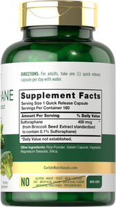 Sulforaphane Broccoli Sprout 400mcg | 180 Capsules