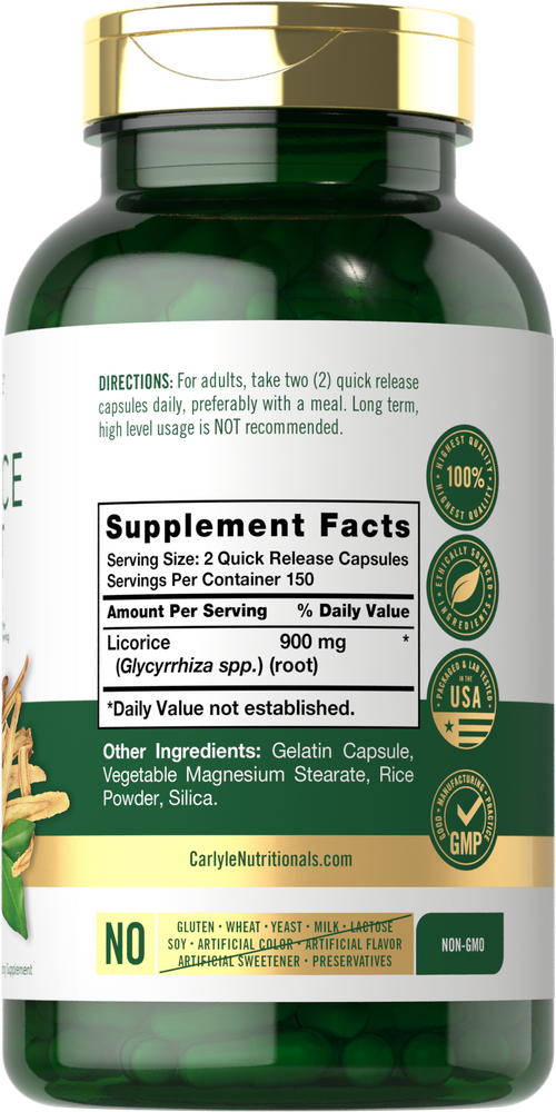 Licorice Root 900mg per serving | 300 Capsules