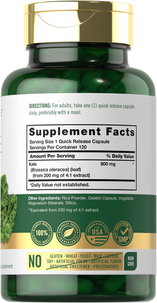 Kale Extract 800mg | 120 Capsules