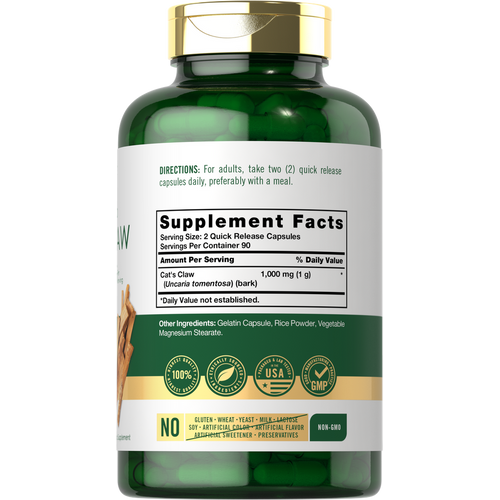View 2 Cat's Claw 1000mg per serving | 180 Capsules
