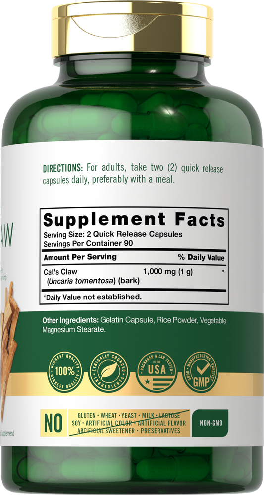 Cat's Claw 1000mg per serving | 180 Capsules