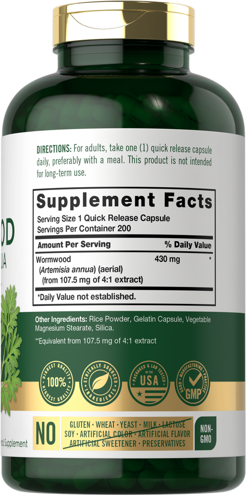 Artemisia Annua Sweet Wormwood Capsule Extract Supplements 400 mg
