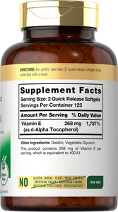 Natural Vitamin E 400 IU | 250 Softgels