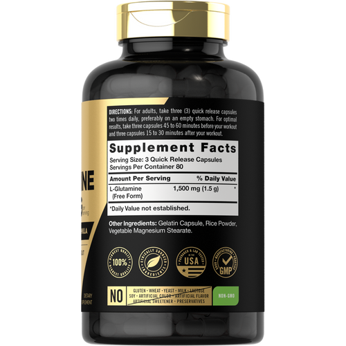 View 2 L-Glutamine 1500mg per serving | 240 Capsules