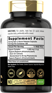 Pygeum Standardized 1300mg | 240 Capsules