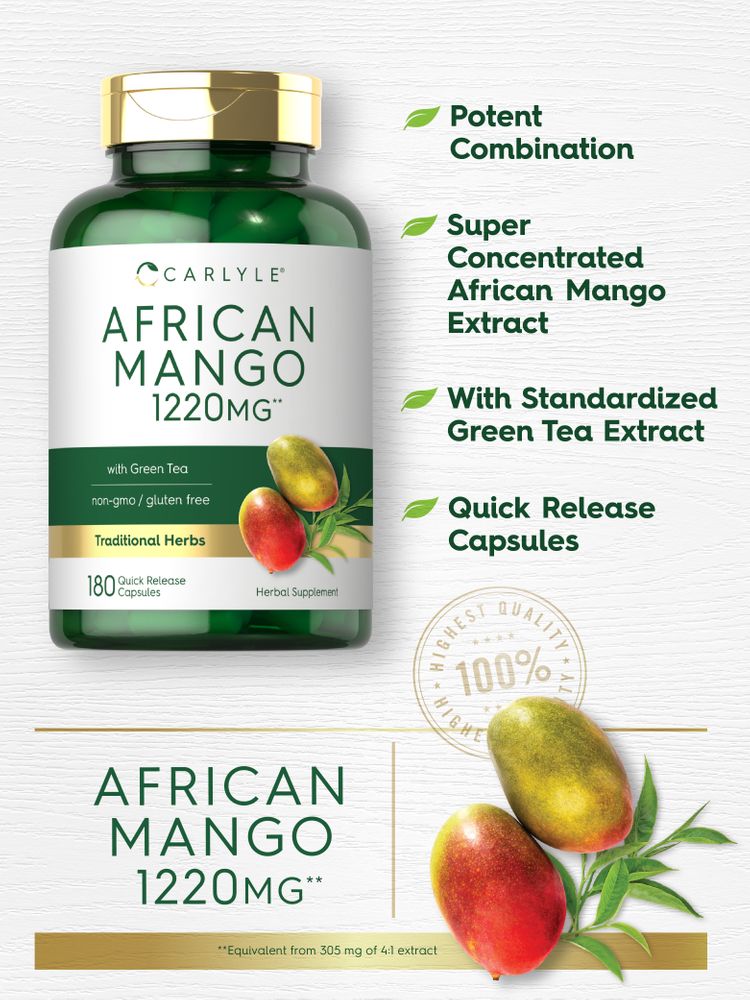 African Mango Supplement 1220mg | 180 Capsules