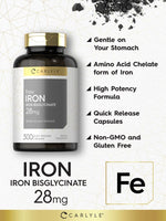 Load image into Gallery viewer, Iron Bisglycinate 28mg | 300 Capsules
