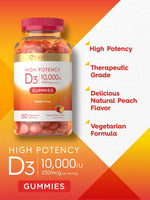 Load image into Gallery viewer, Vitamin D3 10,000 IU (250 mcg) Gummies | 180 Count
