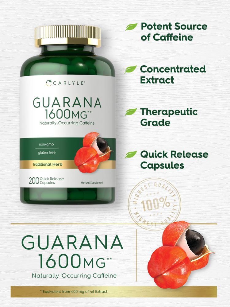 Guarana 1600mg | 200 Capsules