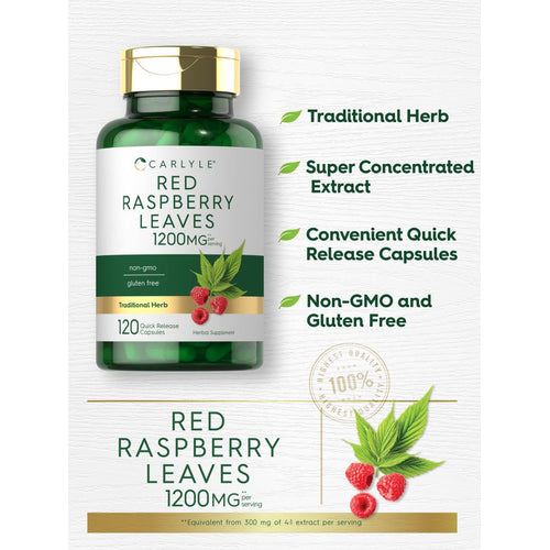 View 3 Red Raspberry Leaves | 120 Capsules