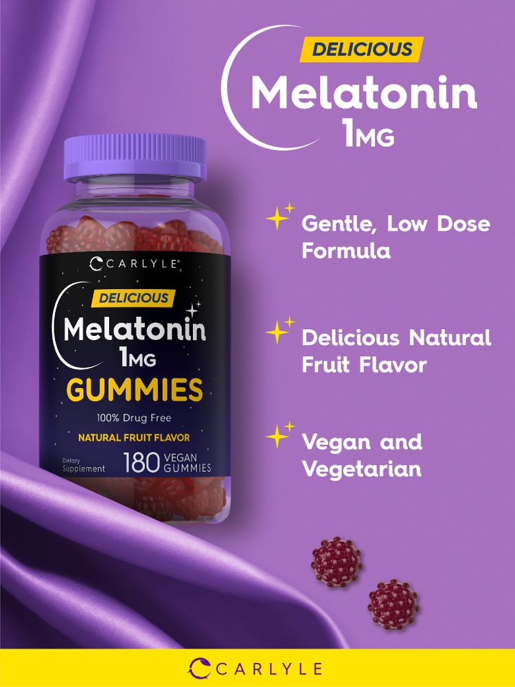 Melatonin Gummies 1 mg | 180 Count | Two Pack