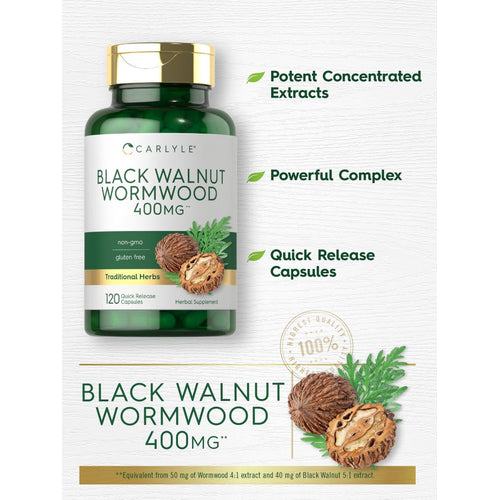 View 3 Black Walnut Wormwood | 120 Capsules