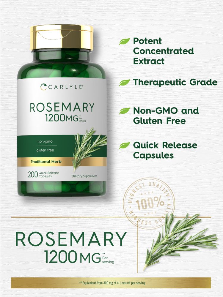 Rosemary Extract 1200mg per serving | 200 Capsules