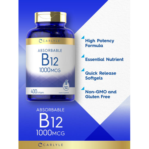 View 3 Vitamina B-12 1000 mcg | 400 Cápsulas Blandas