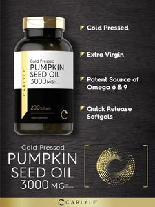 Pumpkin Seed Oil Cold Pressed 3000mg | 200 Softgels