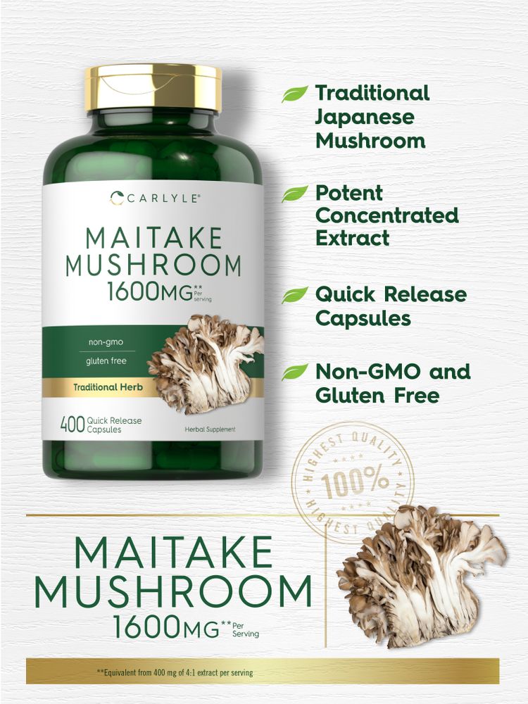 Maitake　–　Mushroom　Carlyle　1600mg　400　Capsules　Nutritionals