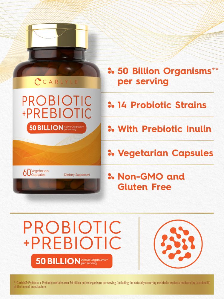 Prebiotic & Probiotic | 50 Billion CFU | 60 Capsules