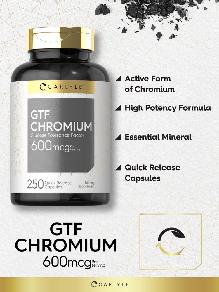 GTF Chromium 600mcg per serving | 250 Capsules