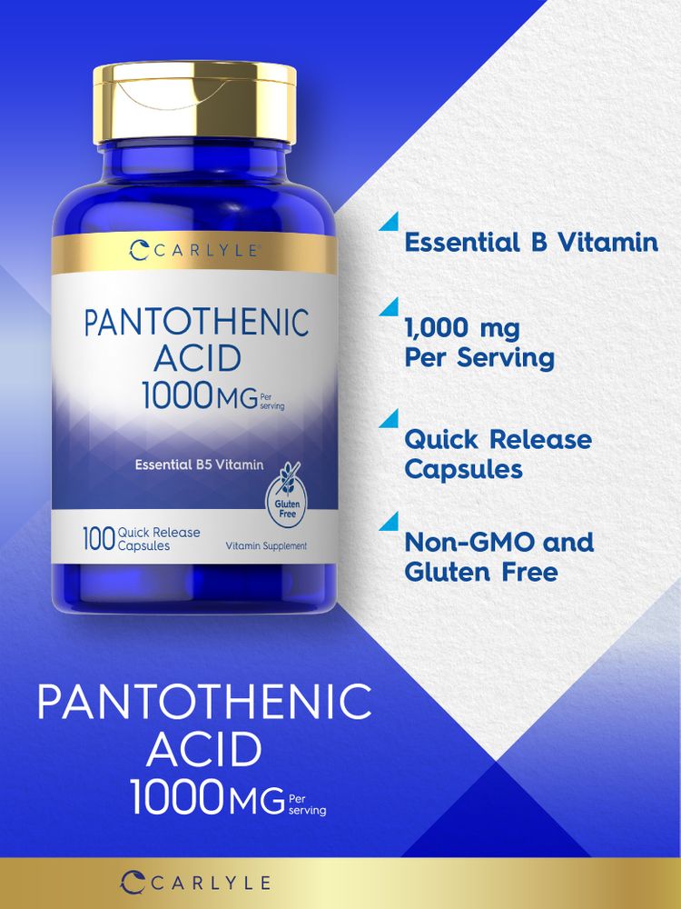 Acide Pantothénique 1000mg par portion | 100 Capsules