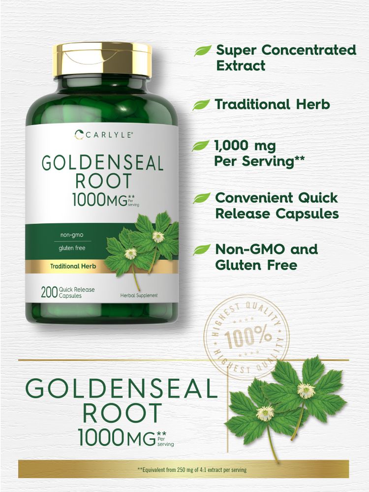 Goldenseal Root 1000mg per serving | 200 Capsules