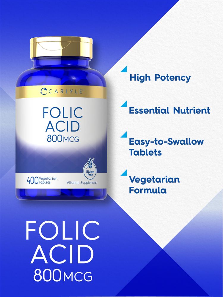 Ácido Fólico 800 mcg | 400 Tabletas