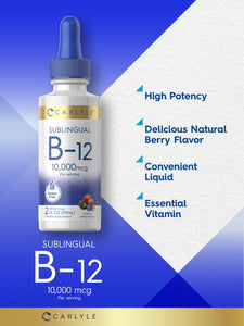 Vitamin B12 Sublingual | 10,000mcg | 2oz