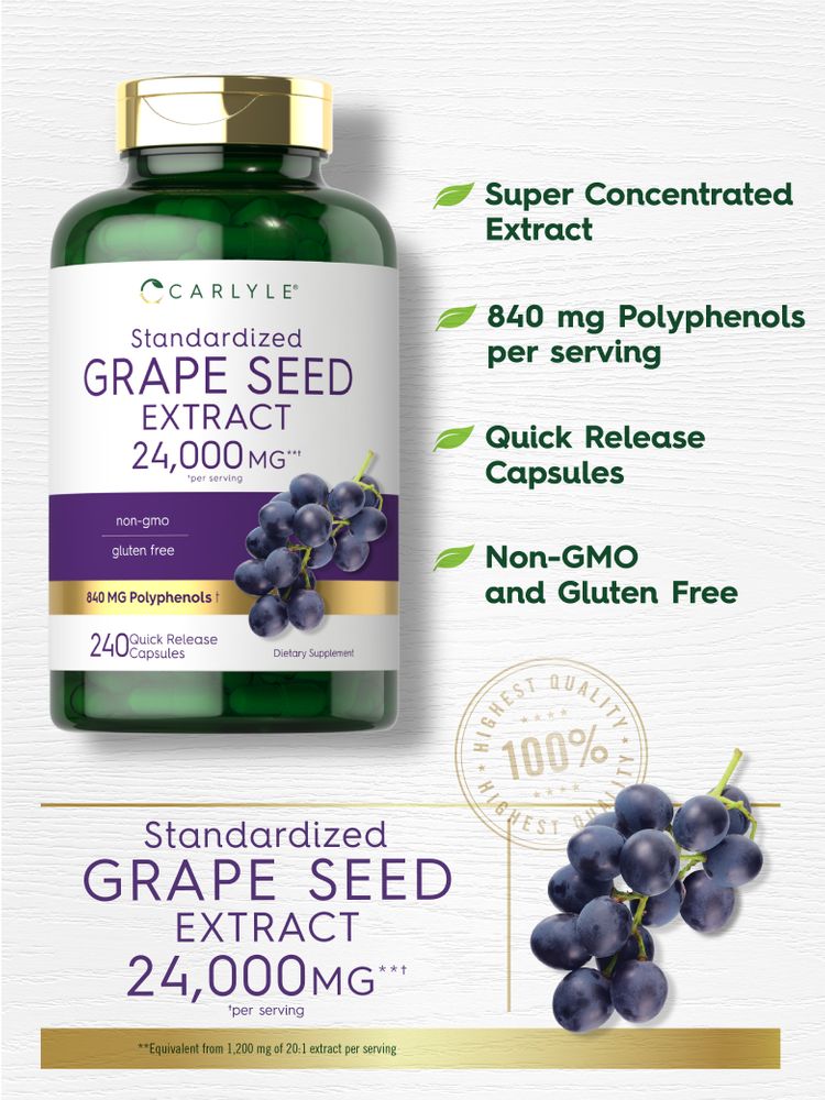 Grape Seed Extract 24,000mg per serving | 240 Capsules