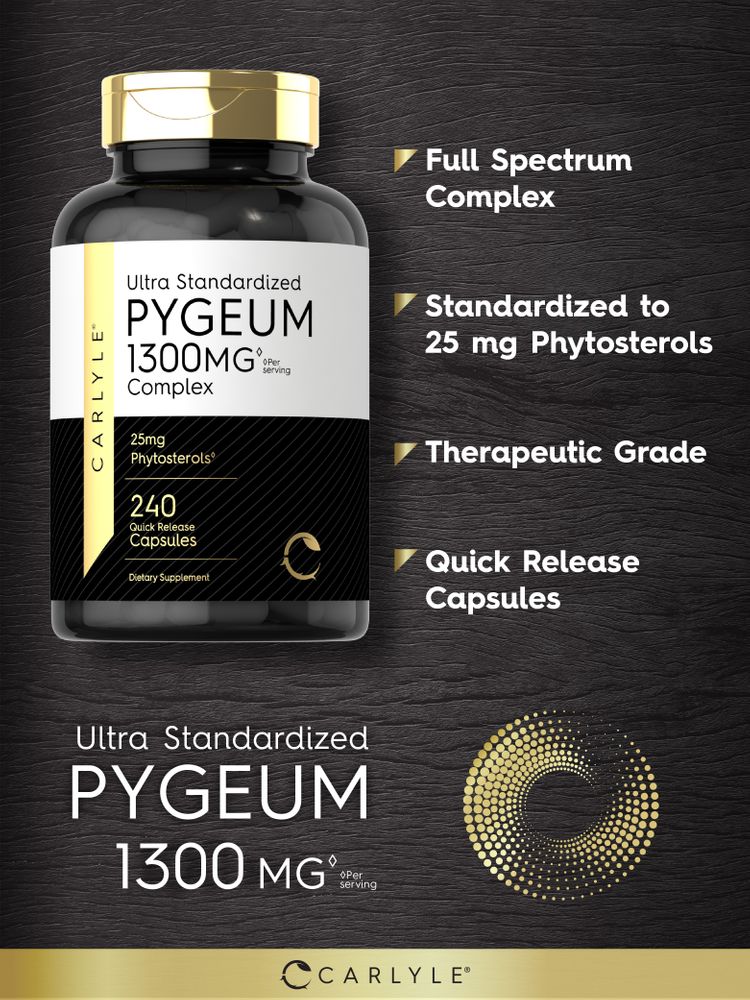 Pygeum Padronizado 1300mg por porção | 240 Cápsulas