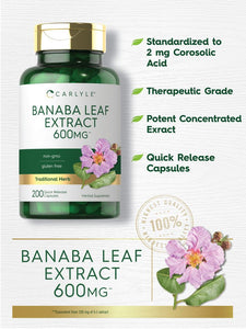 Banaba Leaf Extract  600mg | 200 Capsules