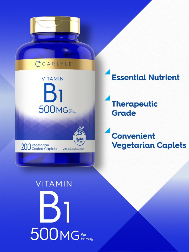 Vitamin B1 500 mg | 200 Vegetarian Caplets