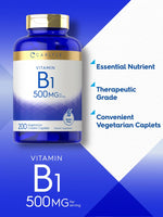 Load image into Gallery viewer, Vitamin B1 500 mg | 200 Vegetarian Caplets

