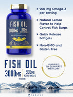 Load image into Gallery viewer, Fish Oil 3000mg | 900mg Omega 3 | 200 Softgels | Lemon Flavor

