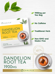 Dandelion Root Tea Bags | Caffeine Free | 50 Count
