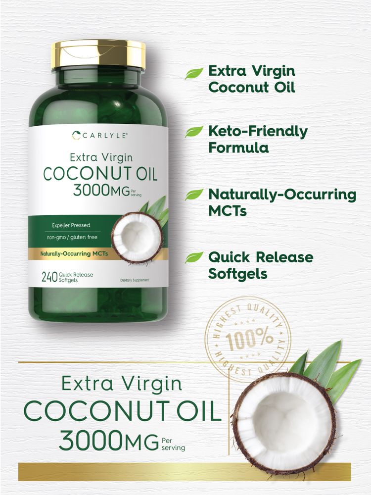 Coconut Oil 3000mg per serving | 240 Softgels