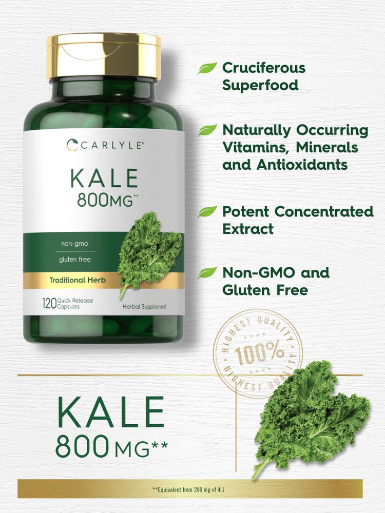 Extrait de Chou Kale 800 mg | 120 Capsules