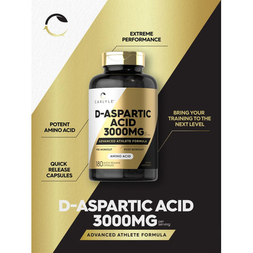 View 3 D-Aspartic Acid 3000mg per serving | 180 Capsules