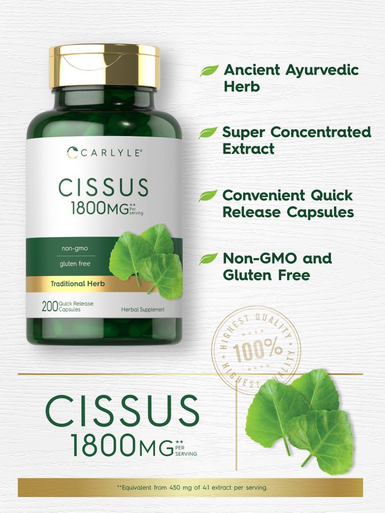 Cissus Quadrangularis 1800mg per serving | 200 Capsules