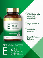 Load image into Gallery viewer, Natural Vitamin E 400 IU | 250 Softgels
