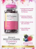 Load image into Gallery viewer, Women&#39;s Multivitamin Gummies with Collagen and Iron | Mixed Berry Flavor | 180 Gummies
