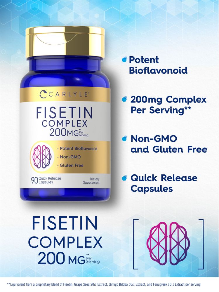 Complexe de Fisetine 200mg par portion | 90 Capsules