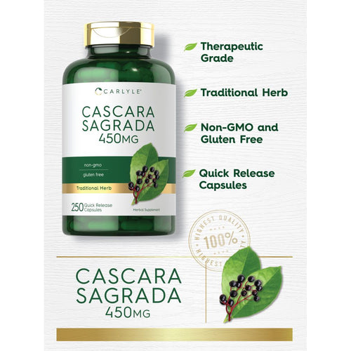 View 3 Cascara Sagrada 450mg | 250 Capsules