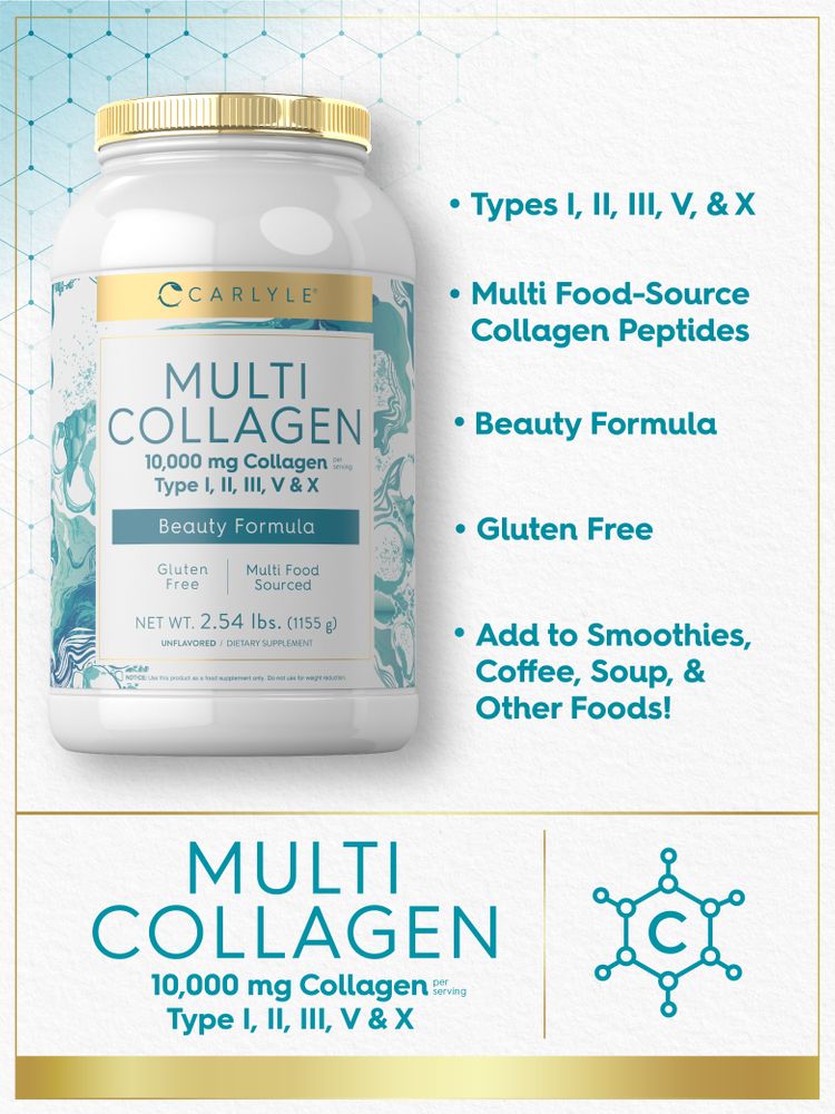 Protéine de Collagène Multi 10000mg | Poudre 40oz