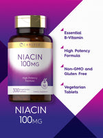 Load image into Gallery viewer, Niacin 100mg | 300 Tablets
