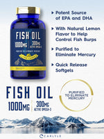 Load image into Gallery viewer, Fish Oil 1000mg | 300mg Omega 3 | 250 Softgels | Lemon Flavor
