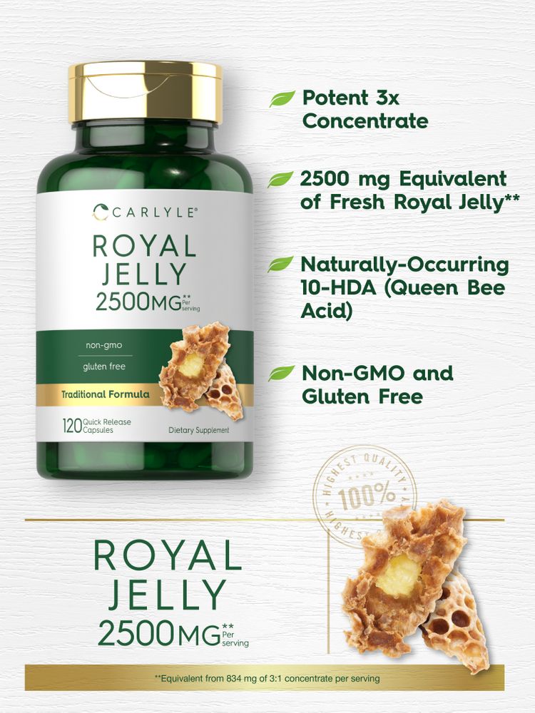 Royal Jelly 2500mg | 120 Count Capsules
